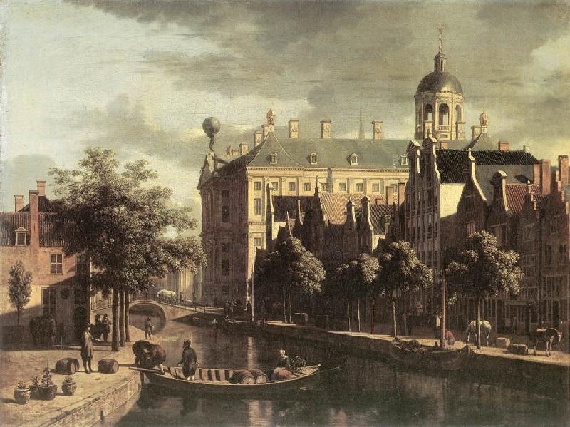 BERCKHEYDE, Gerrit Adriaensz. Amsterdam, the Nieuwezijds near the Bloemmarkt France oil painting art